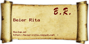 Beier Rita névjegykártya